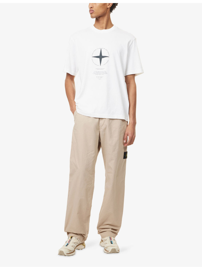 Stone Island Compass Print Cotton T-shirt outlook