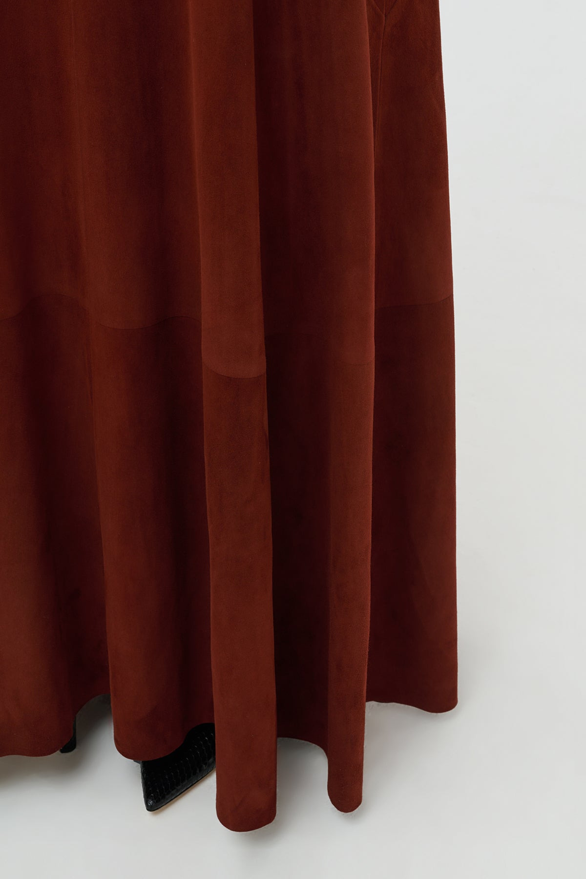 Brigita Slip Dress in Burnt Sienna Suede - 8