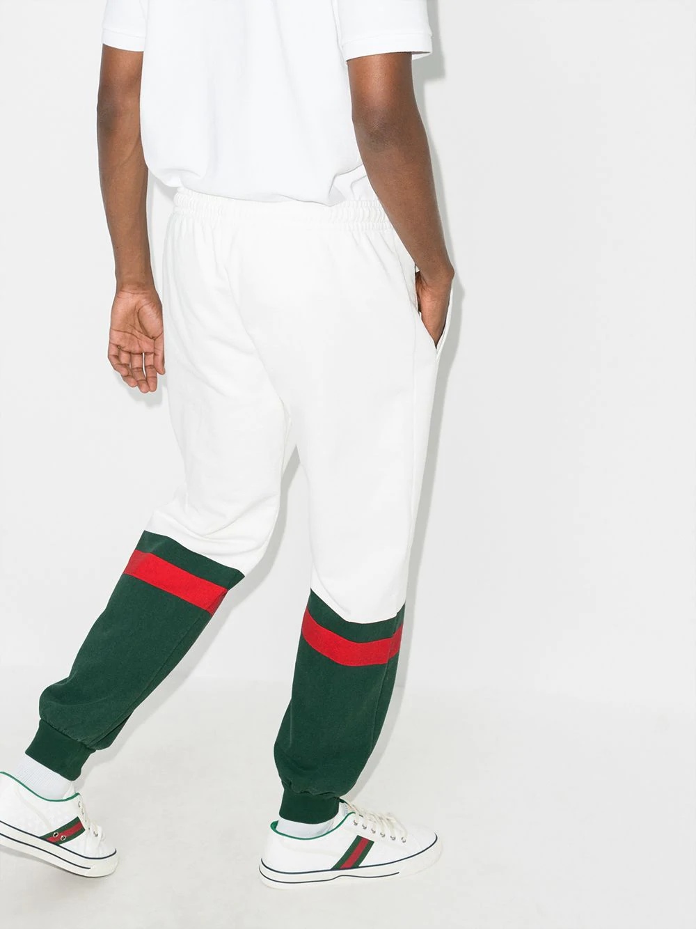 colour block track trousers - 3