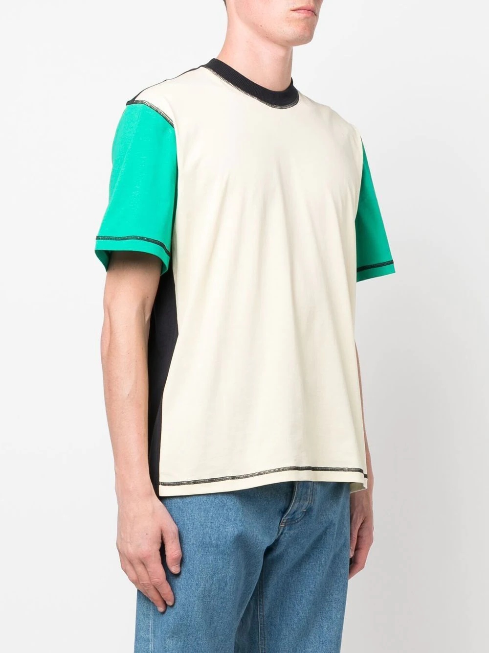 panelled cotton T-Shirt - 3