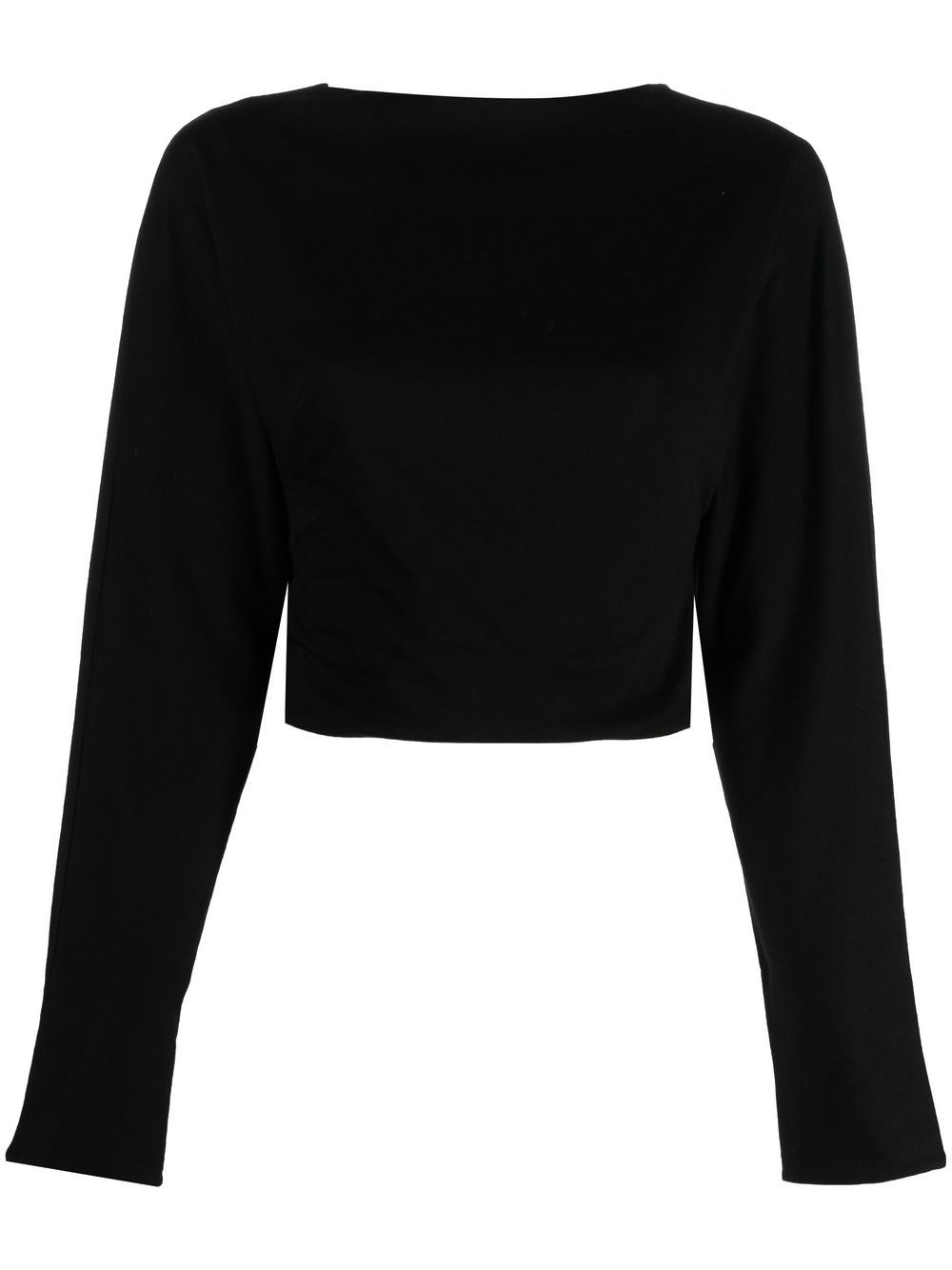 V-neck long-sleeve cropped top - 1