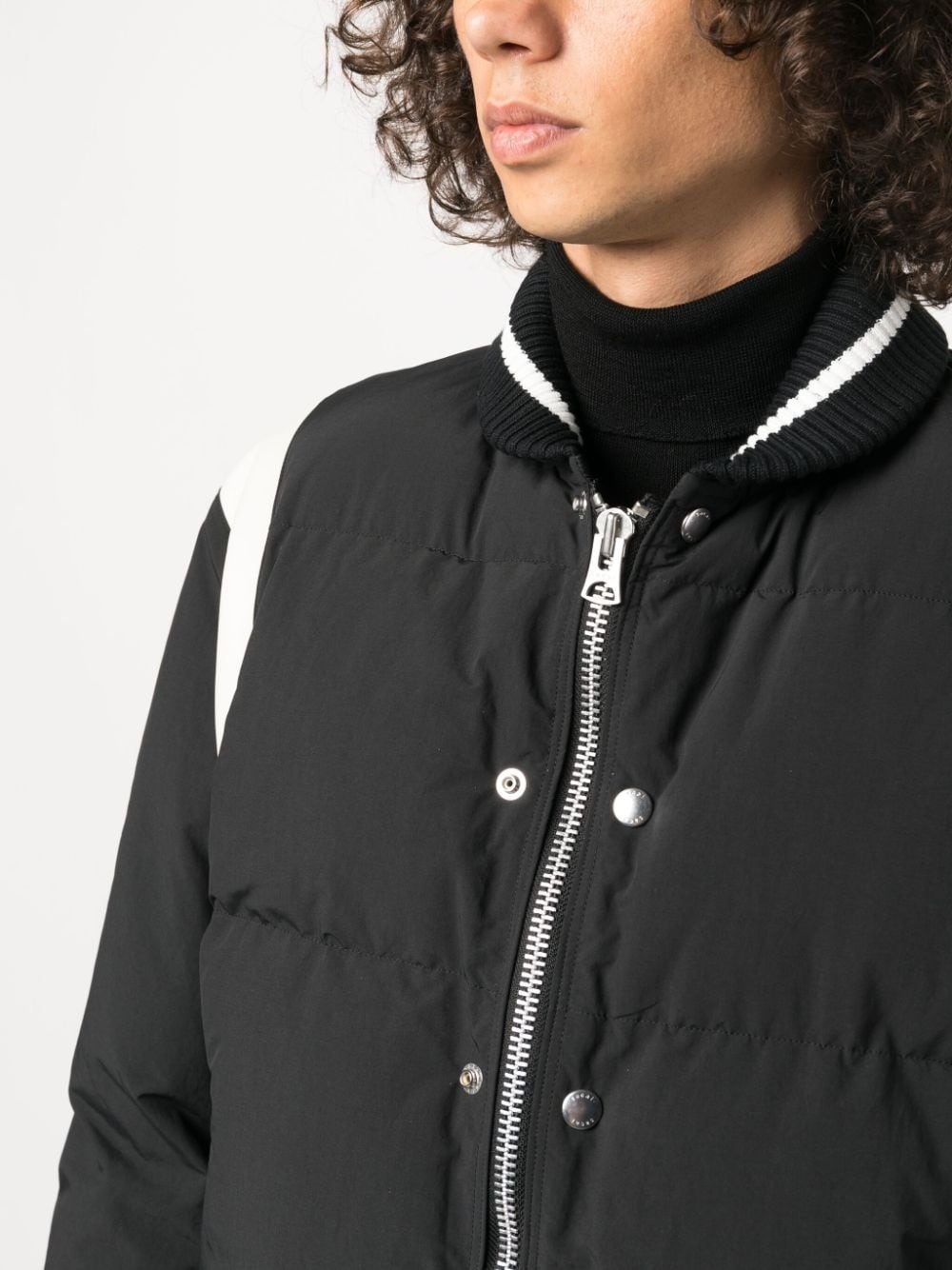 sacai striped-edge padded bomber jacket | REVERSIBLE