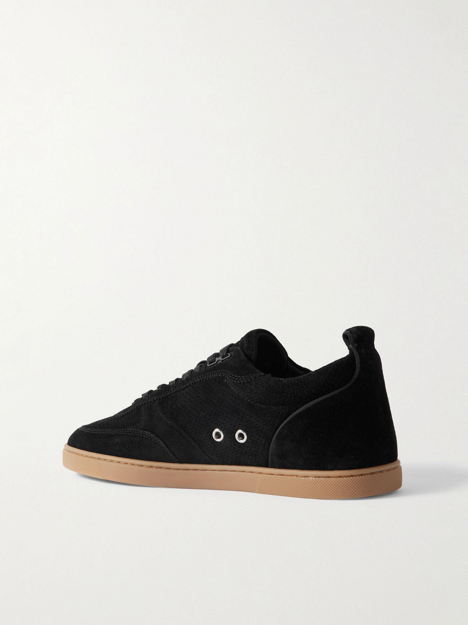 Tutti Rui Perforated Suede Sneakers Black - 4