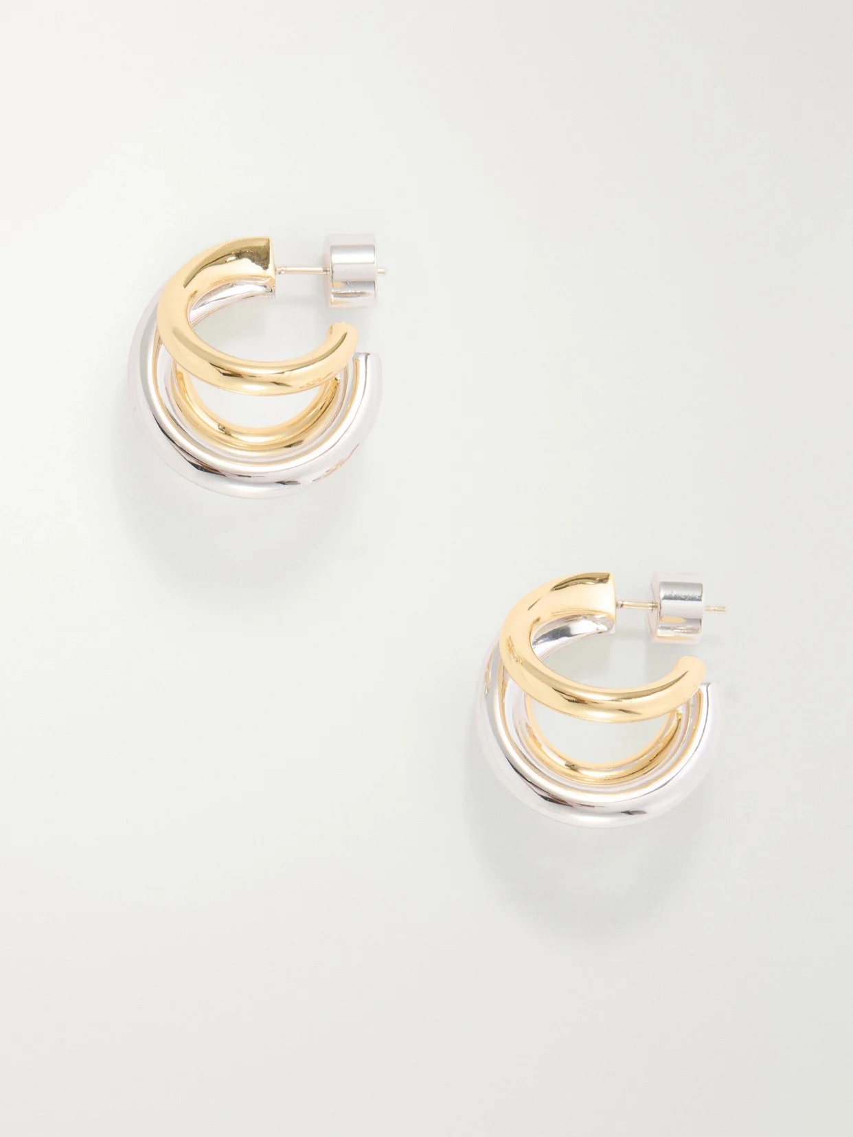 Triple Lilly 10-karat Gold And Sterling Silver-plated Brass Earrings - 1