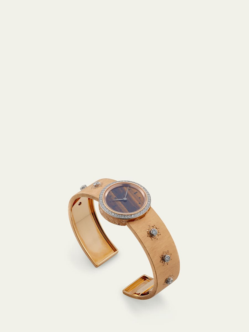 Macri 18K Pink Gold Diamond and Tiger's Eye Watch 3