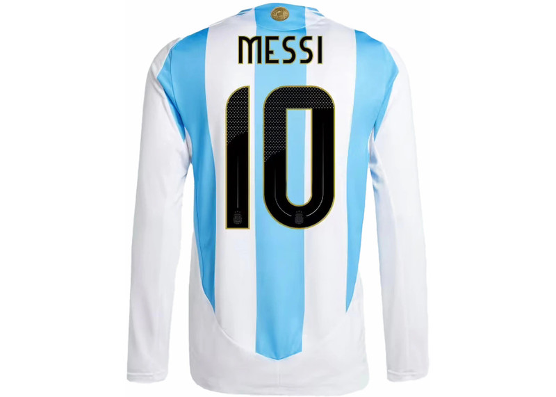 adidas adidas Argentina 24 Long Sleeve Messi Home Authentic Jersey White/Blue Burst outlook