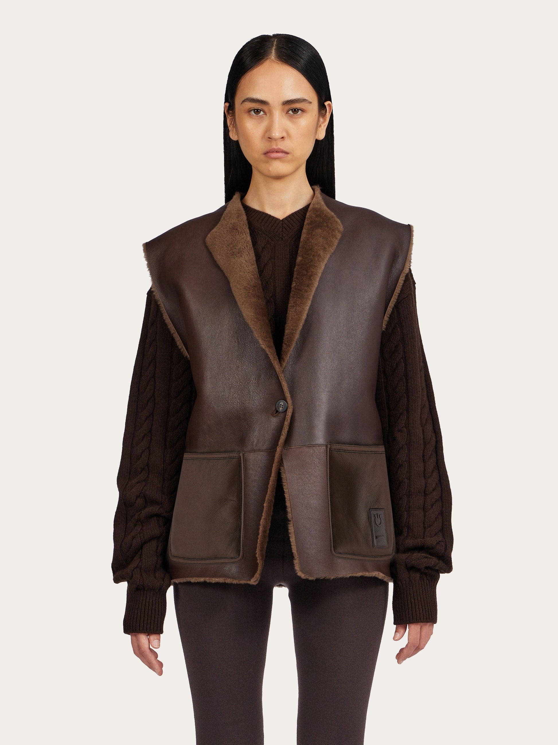 Sleeveless shearling jacket - 2