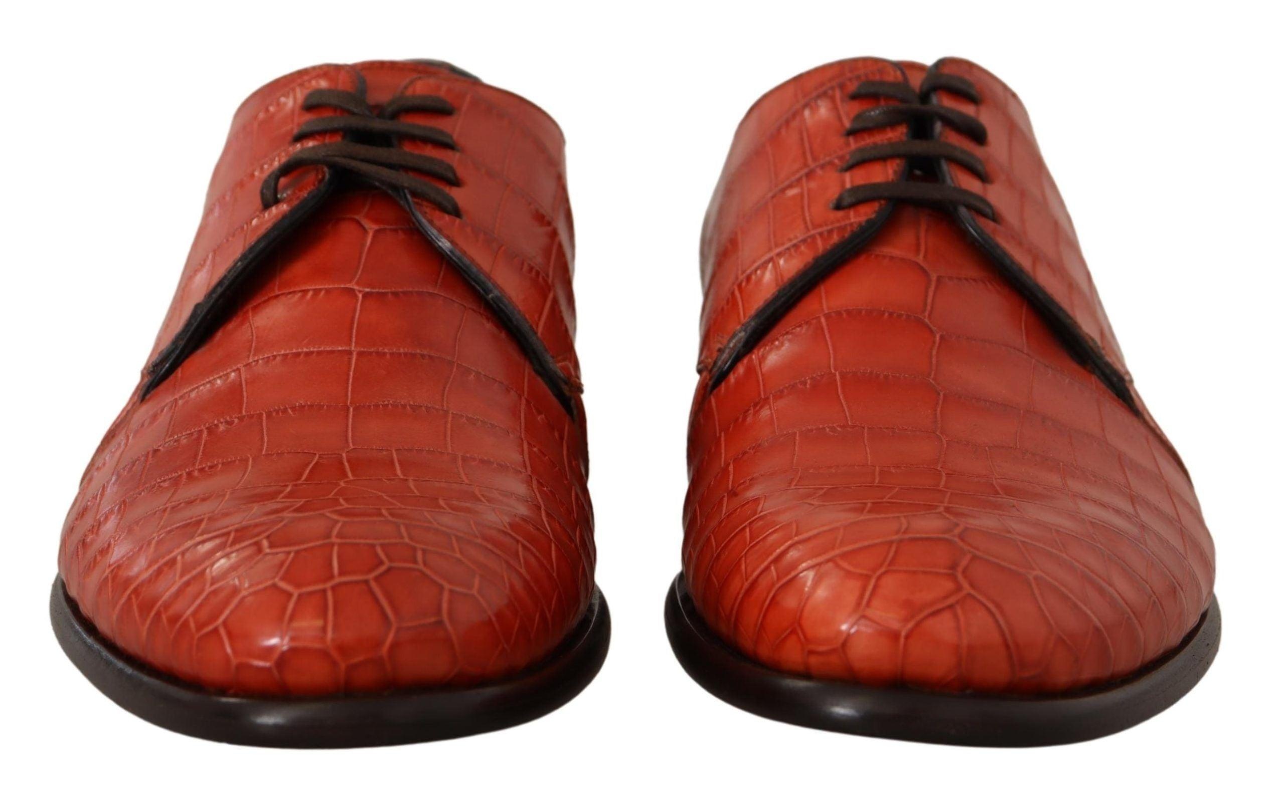 Dolce & Gabbana Orange Exotic Leather Dress Derby Shoes - 6