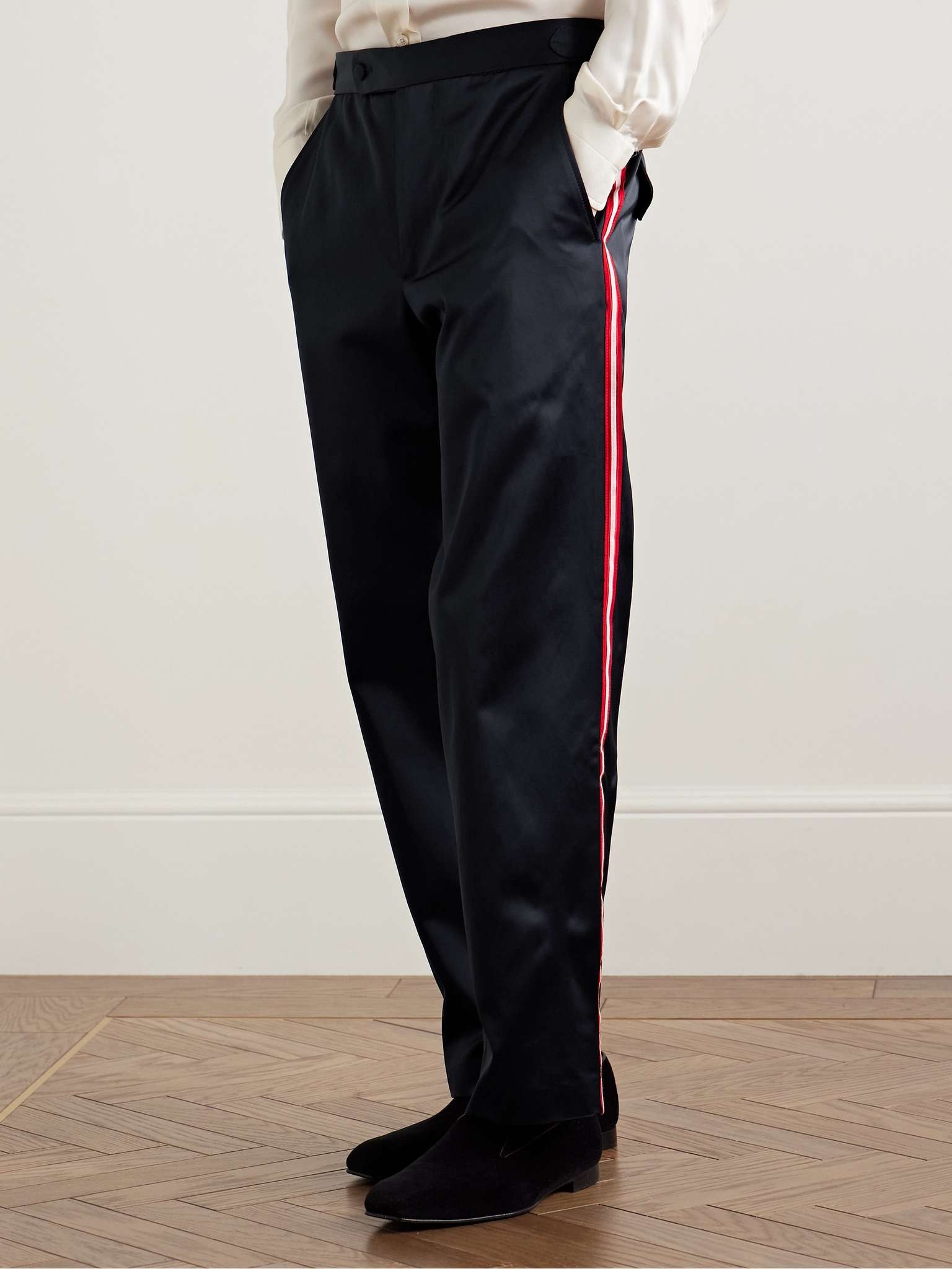Major League Straight-Leg Striped Satin Trousers - 3
