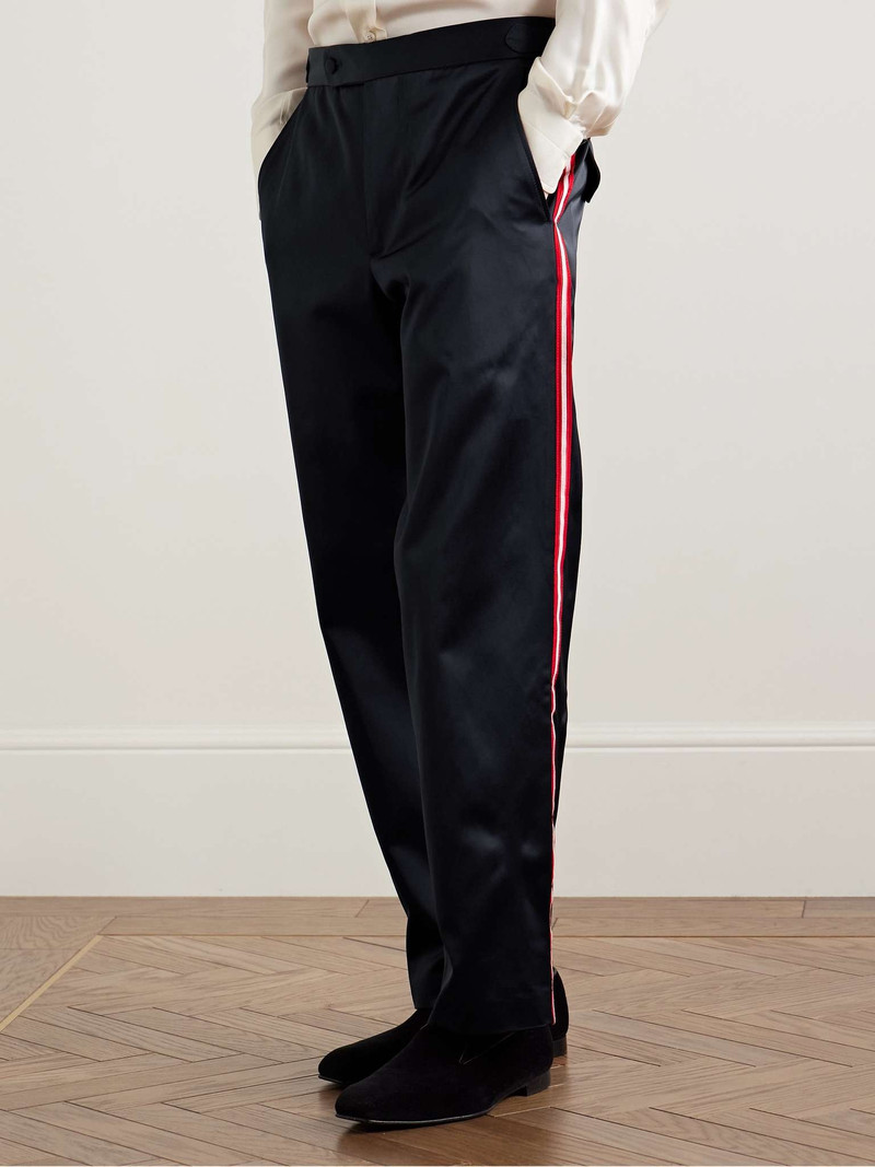 Major League Straight-Leg Striped Satin Trousers 3
