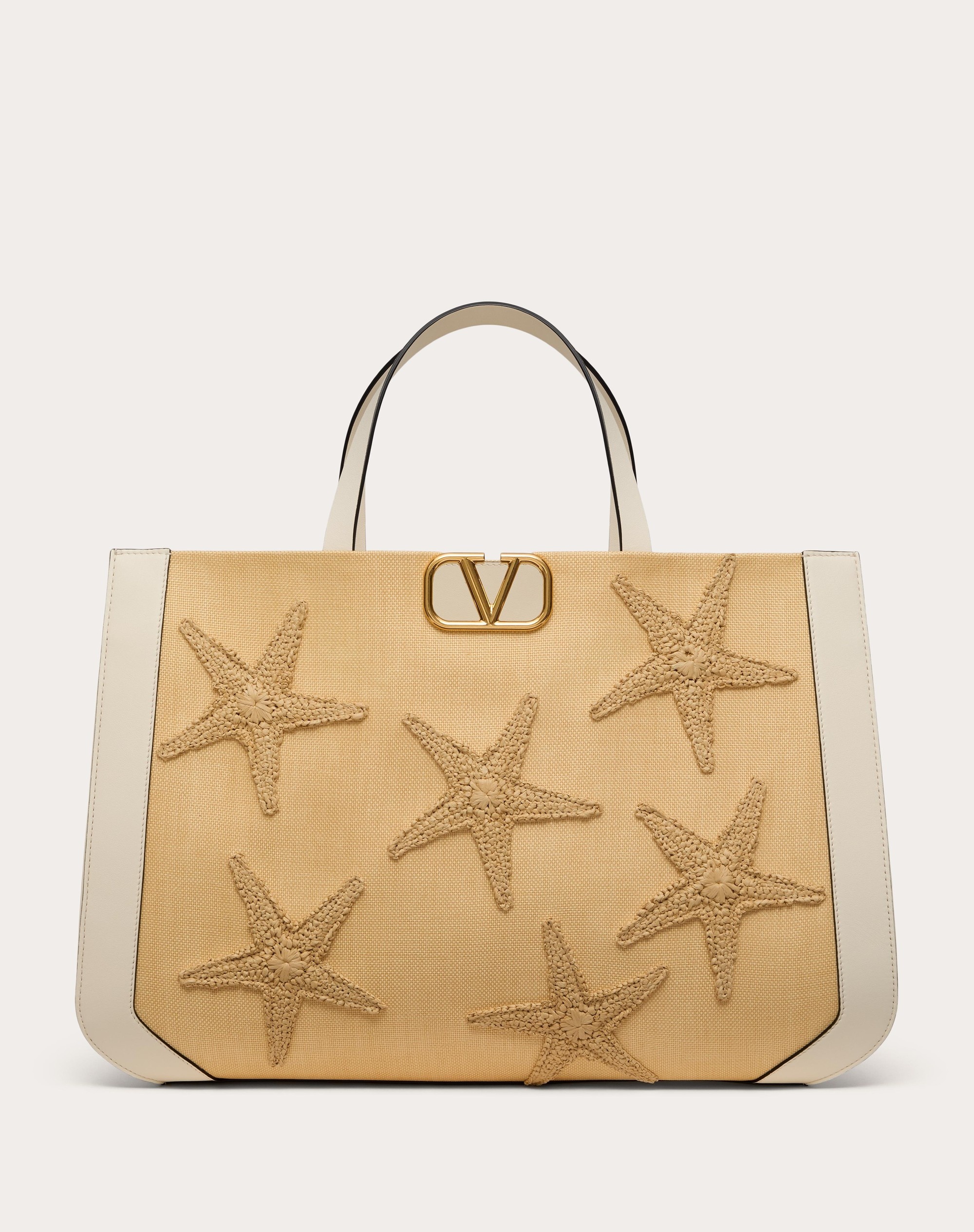 VALENTINO GARAVANI ESCAPE HANDBAG IN RAFFIA WITH EMBROIDERY - 1