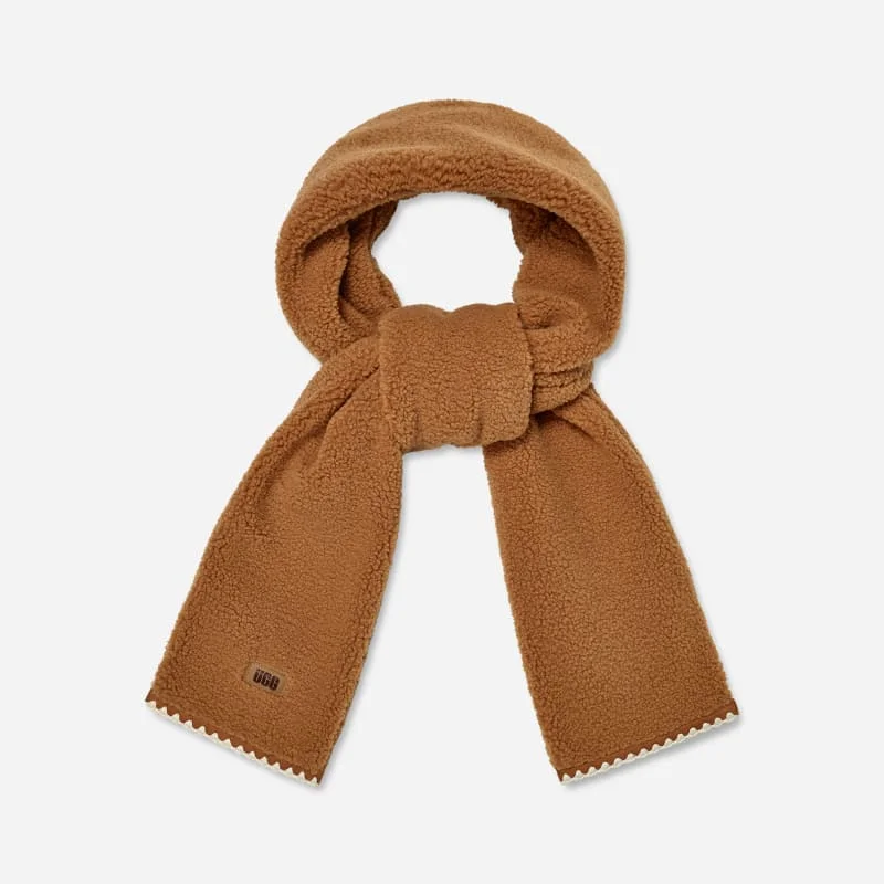 ® Women's ®fluff Scalloped Scarf Fleece Scarves in Chestnut - 1
