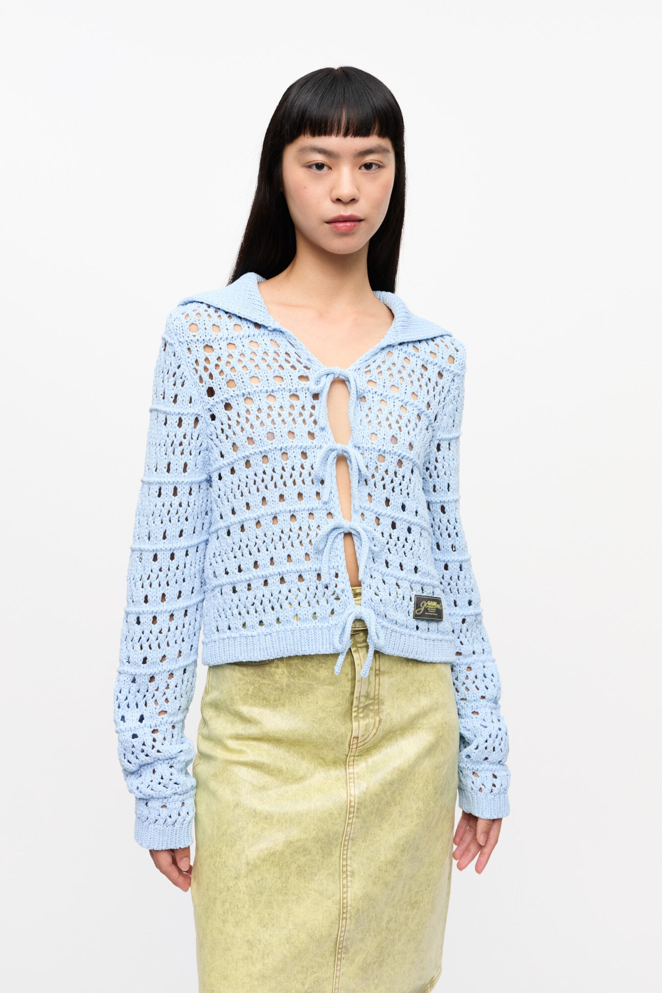 BLUE TIE STRING CARDIGAN - 2
