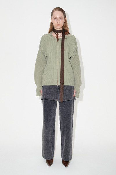 Our Legacy Zip Wrap Cardigan Refined Green Quotidian Wool outlook