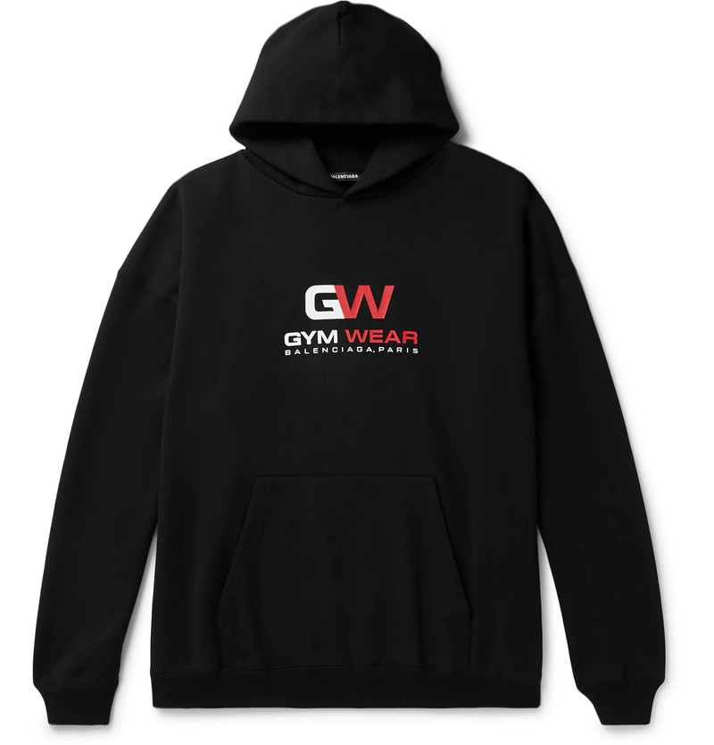 Oversized Logo-Print Loopback Cotton-Jersey Hoodie - 1