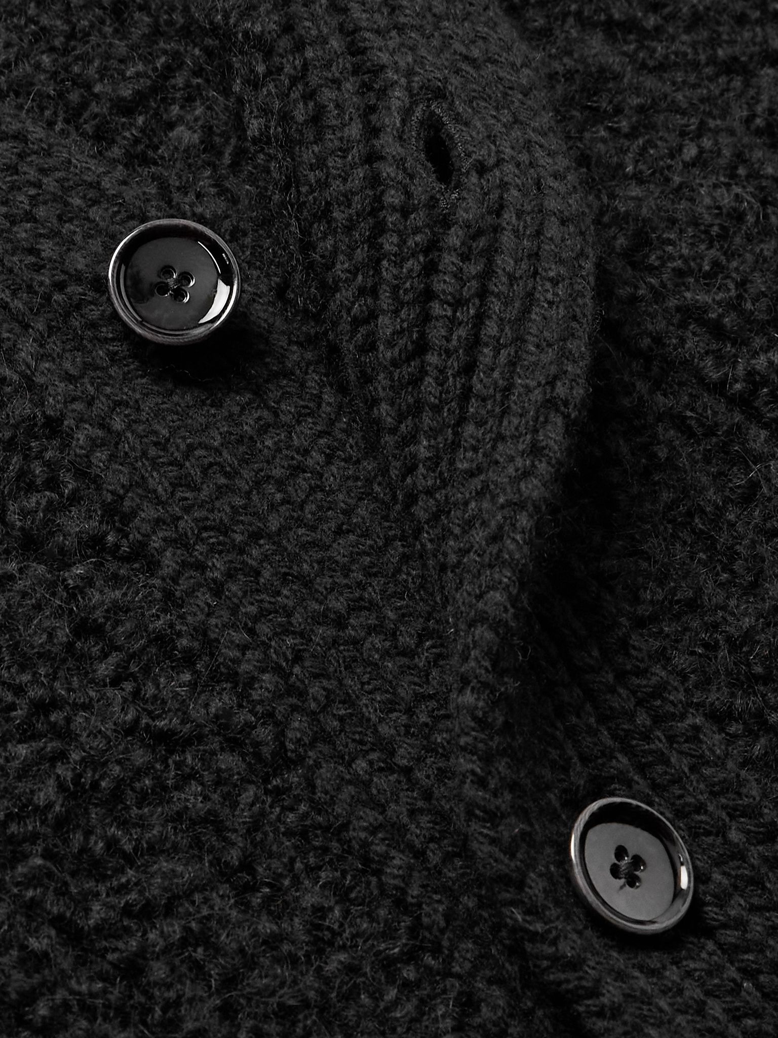 Ribbed-Knit Virgin Wool-Blend Cardigan Black - 5