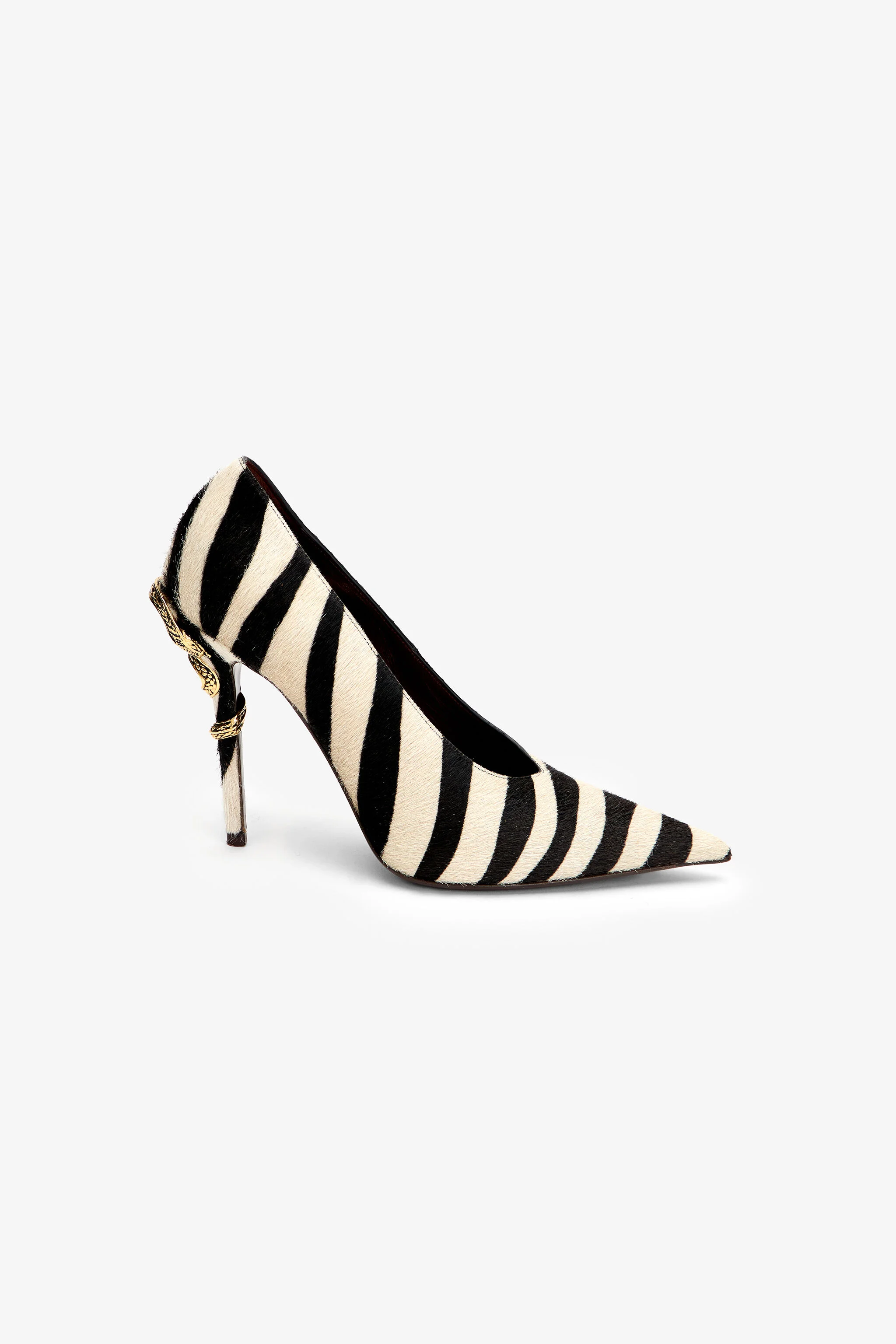 Pumps Serpentine in Leather with Zebra Print - 1