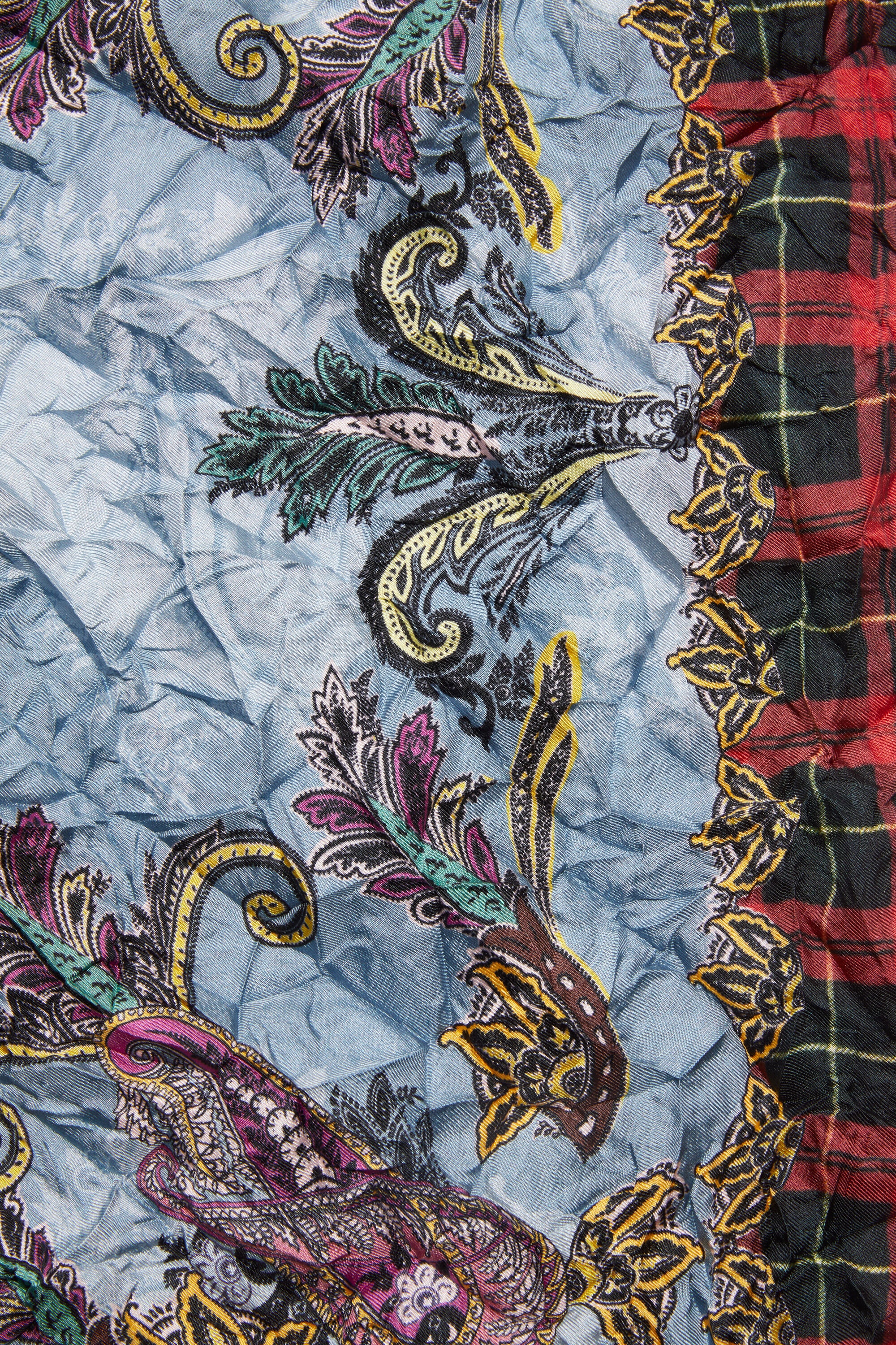 Print silk scarf - Blue/red - 5