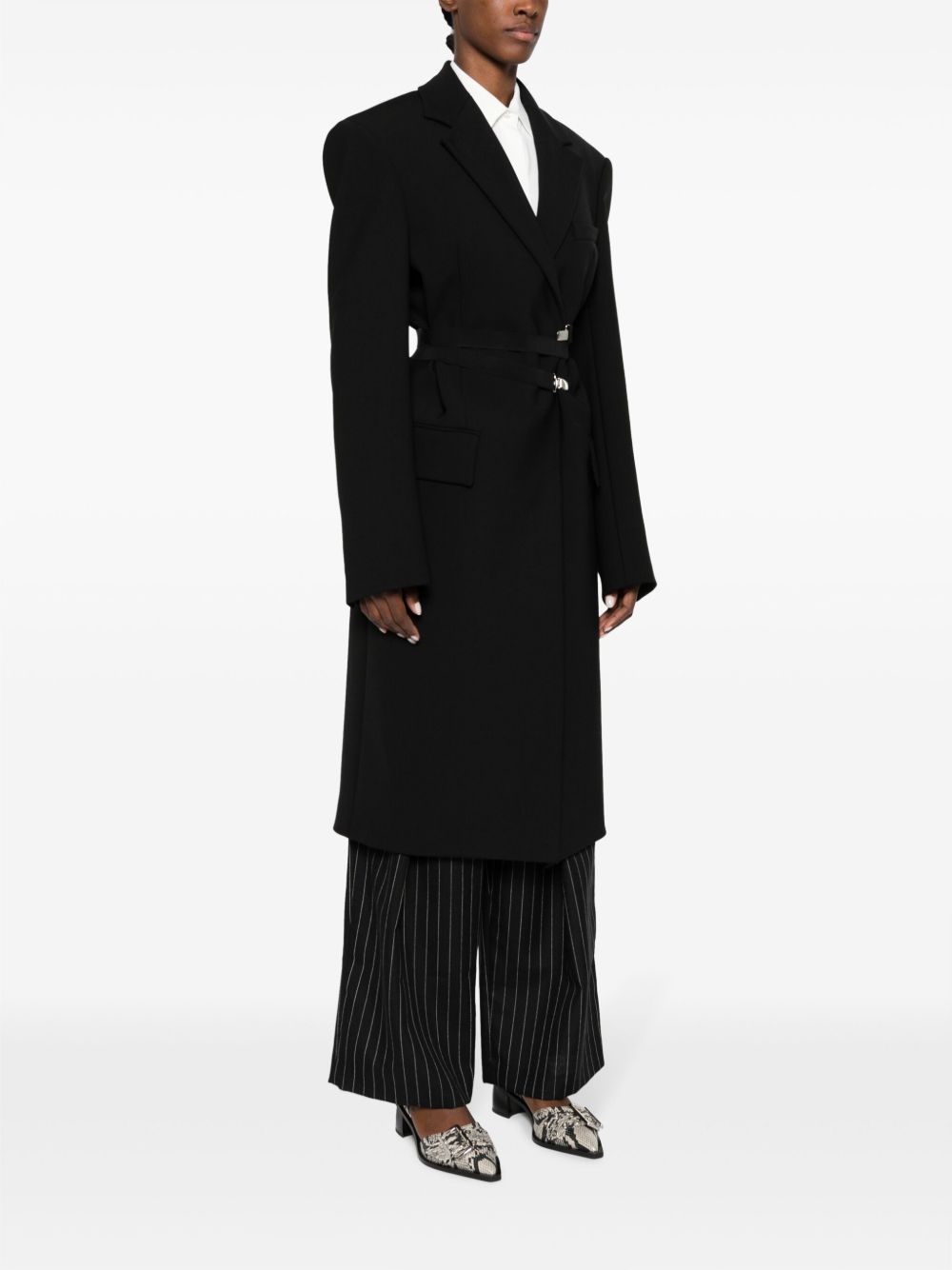 belted-waist tailored blazer - 3