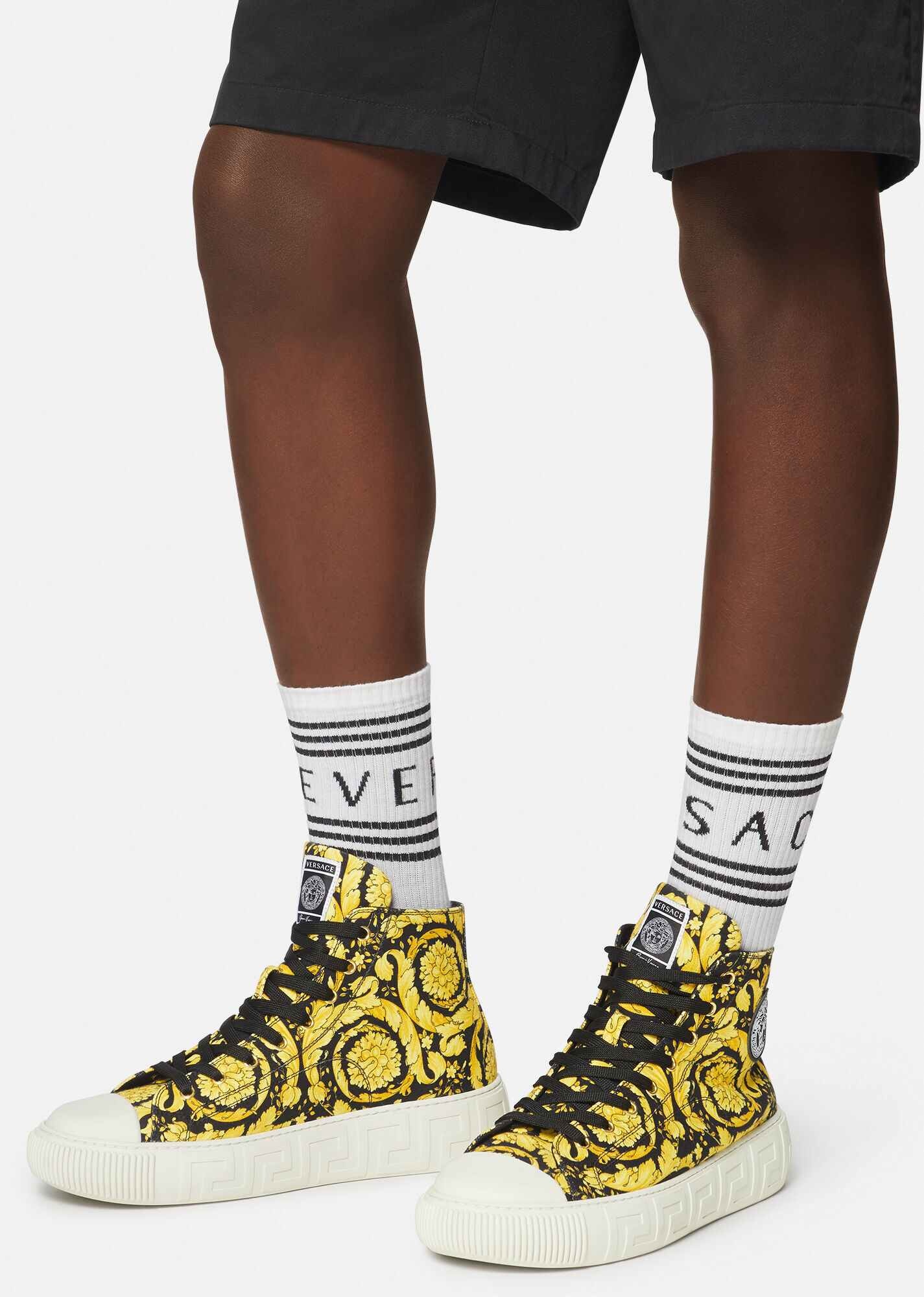 Greca Barocco Print High Top Sneakers - 5