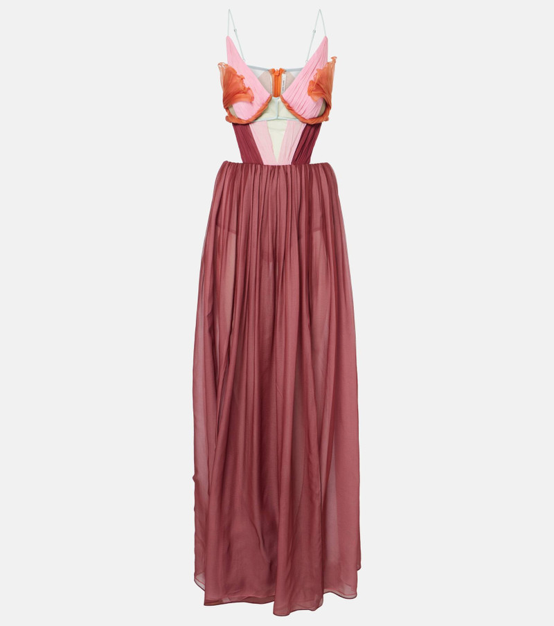 Dahlia silk open-back bustier gown - 1