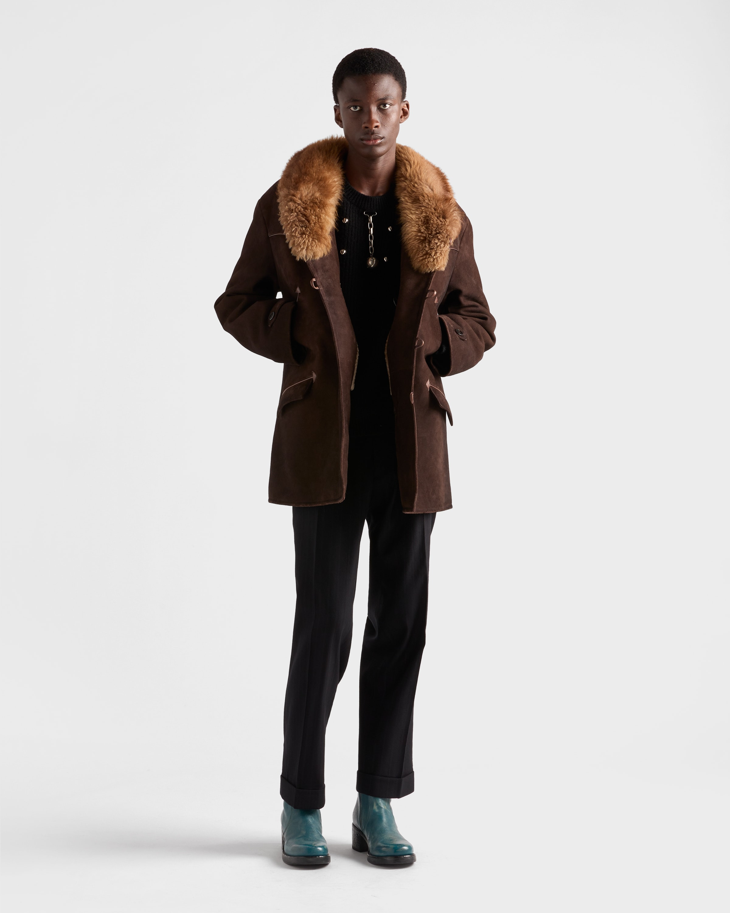 Suede and shearling jacket - 2