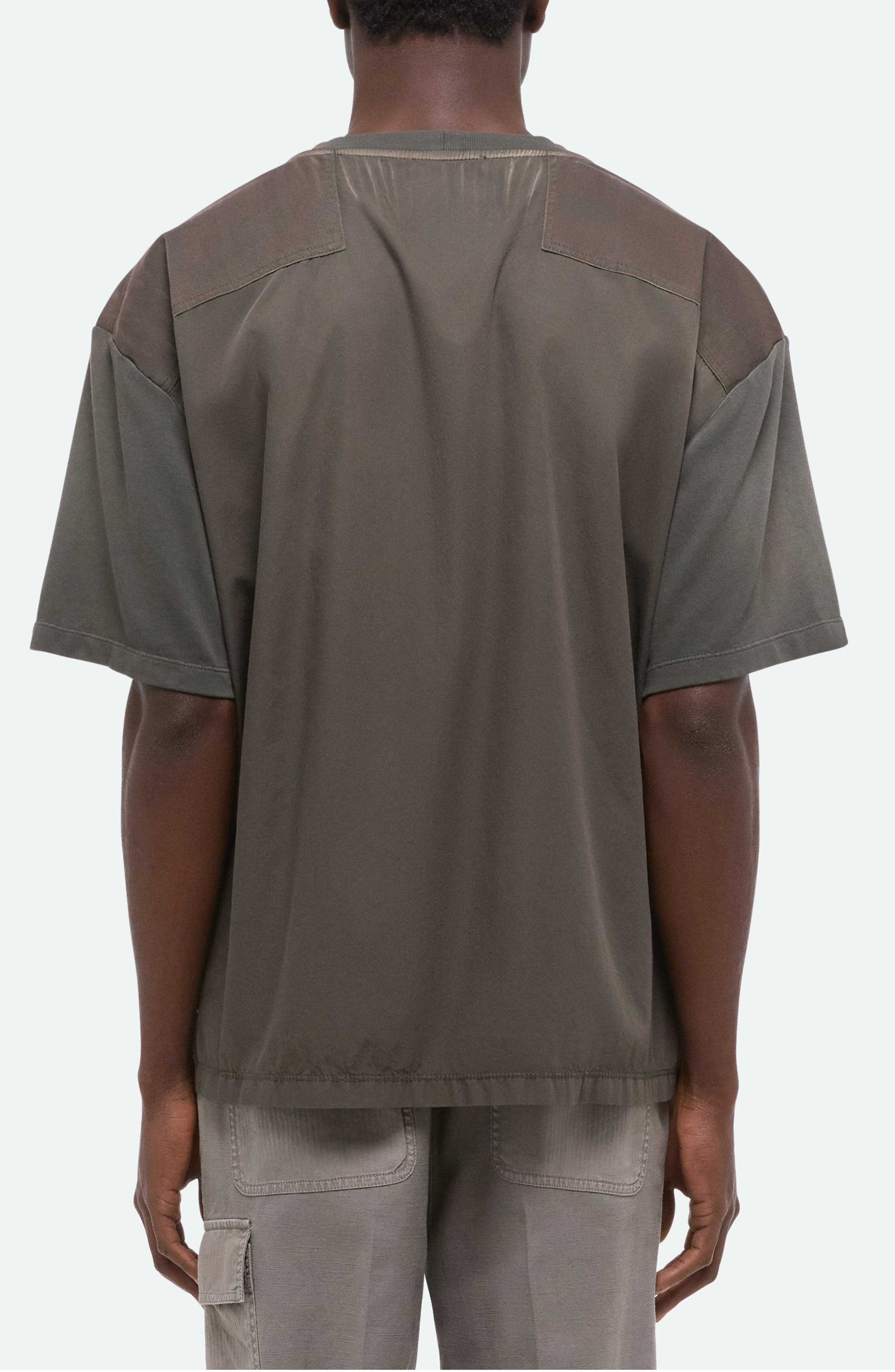 Helmut Lang Patch Cotton T-Shirt in Moss - 2