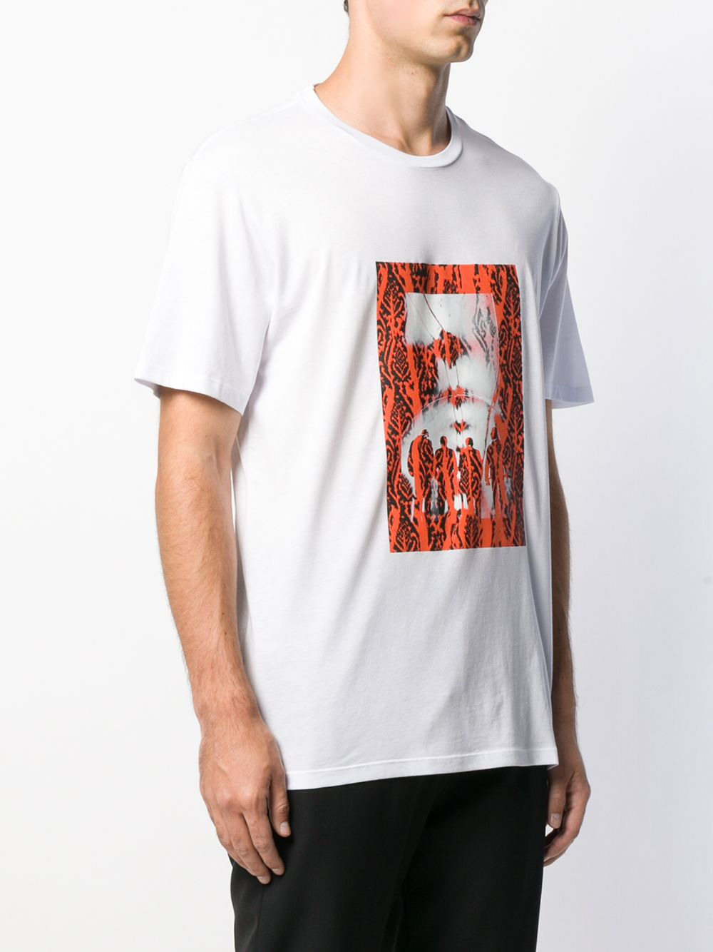 contrast print T-shirt - 3