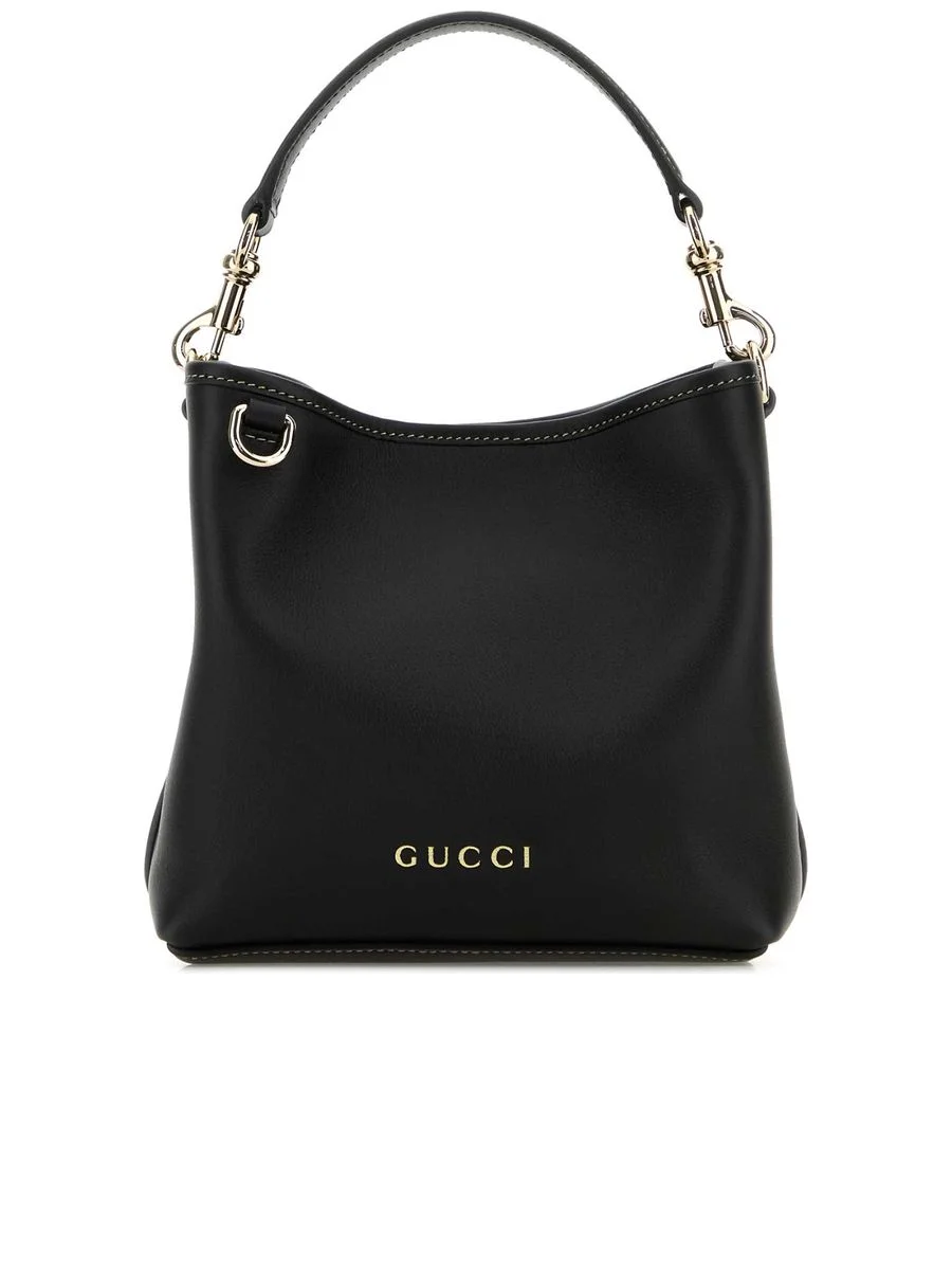 GG Emblem Leather Bucket Bag - 1