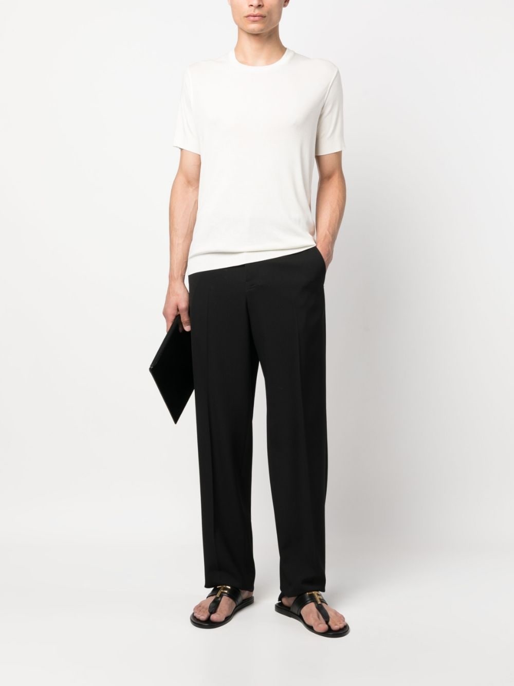 short-sleeve lyocell-cotton T-shirt - 2