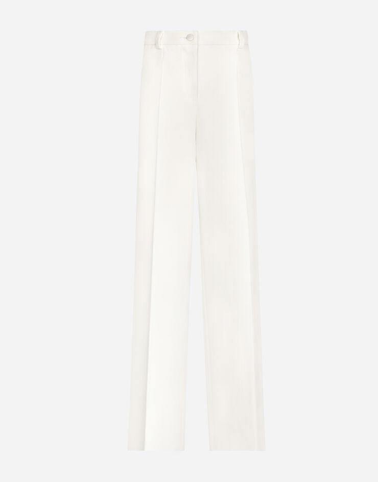 Flared double crepe pants - 1