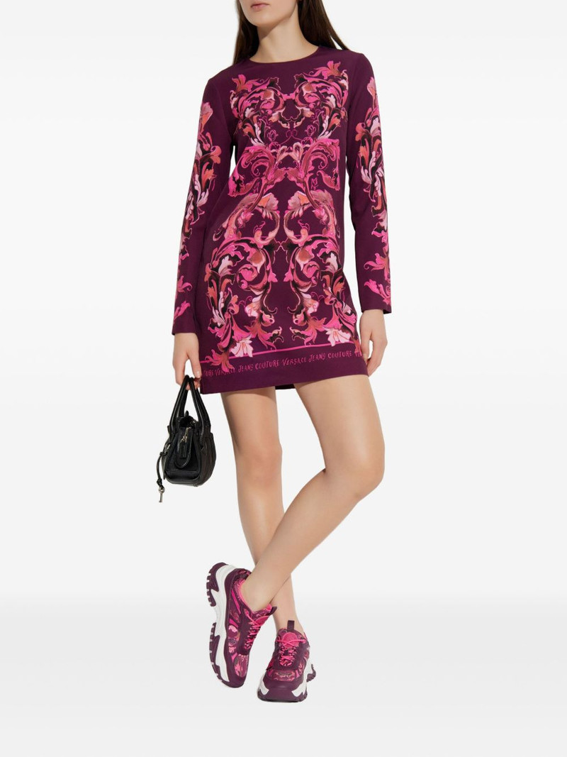 VERSACE JEANS COUTURE printed long-sleeve mini dress outlook