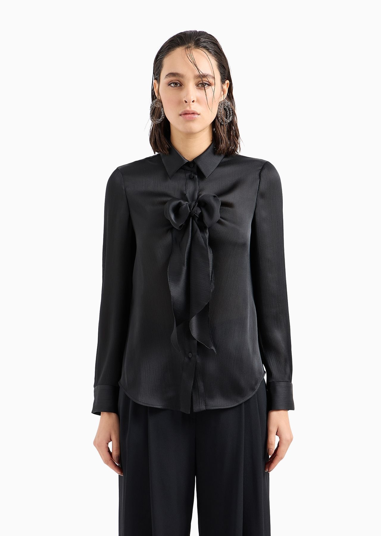ASV recycled crépon shirt with bow - 2