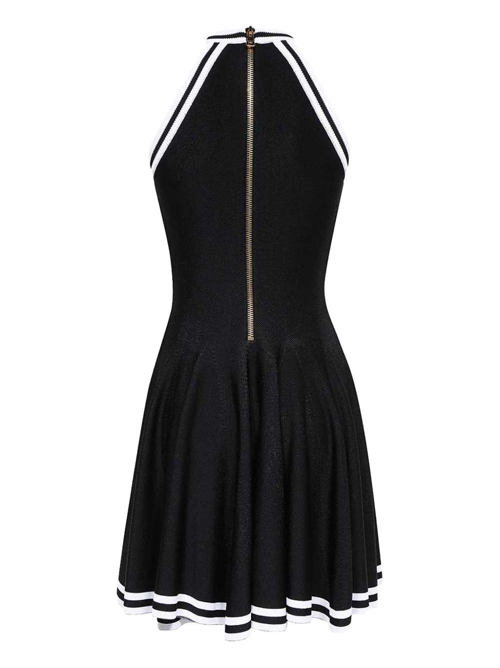 halterneck fluted dress - 2