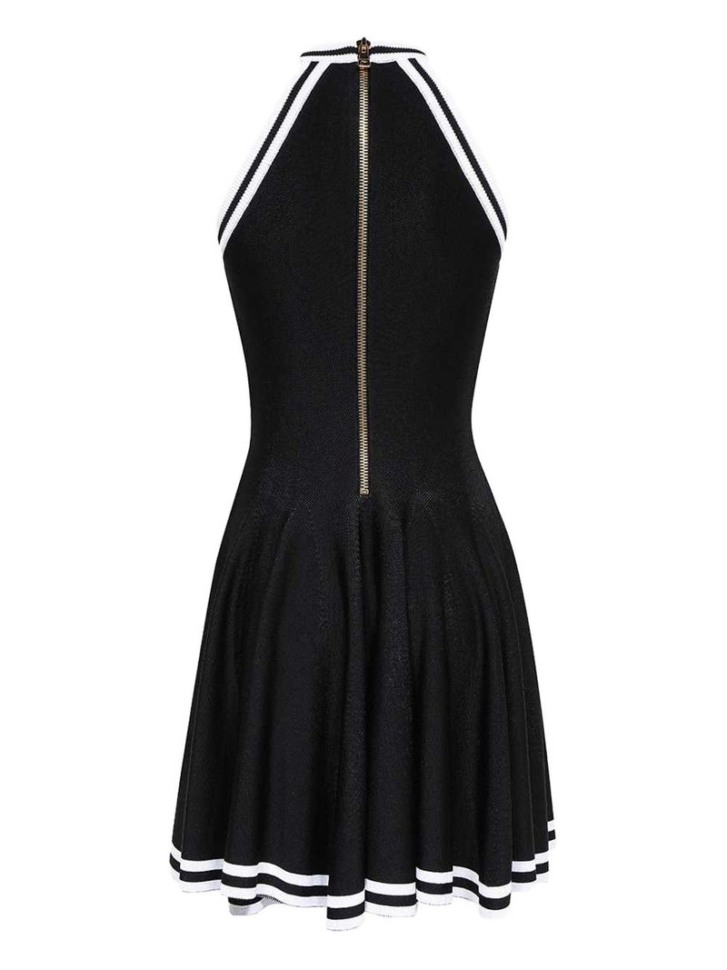 Balmain halterneck fluted dress outlook