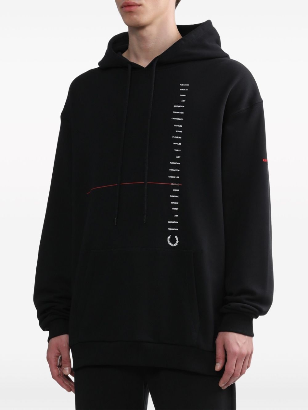 x Raf Simons logo-embroidered hoodie - 3
