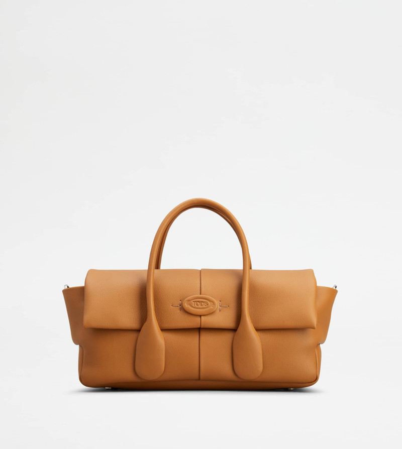 TOD'S DI BAG REVERSE EW FLAP IN LEATHER SMALL - BROWN - 1