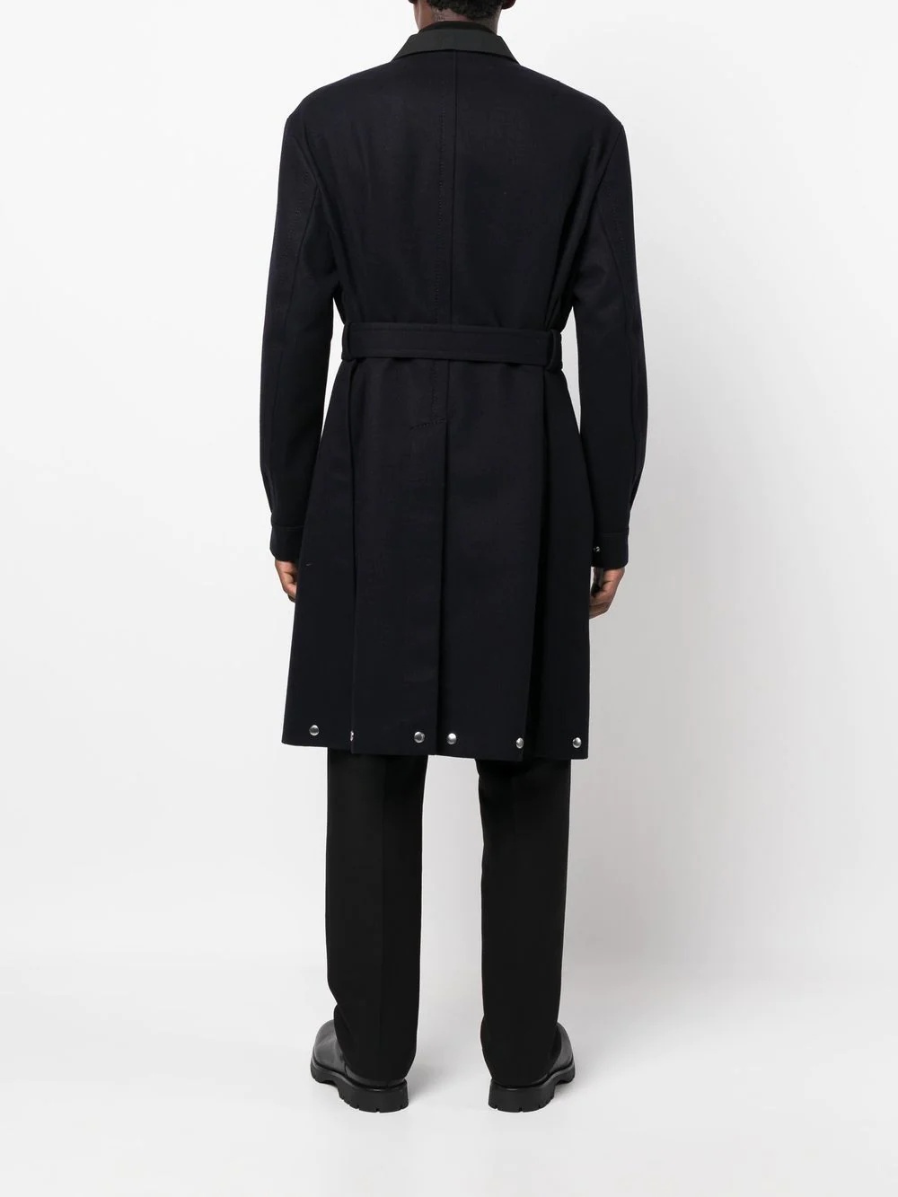 belted double-breasted wool coat - 4