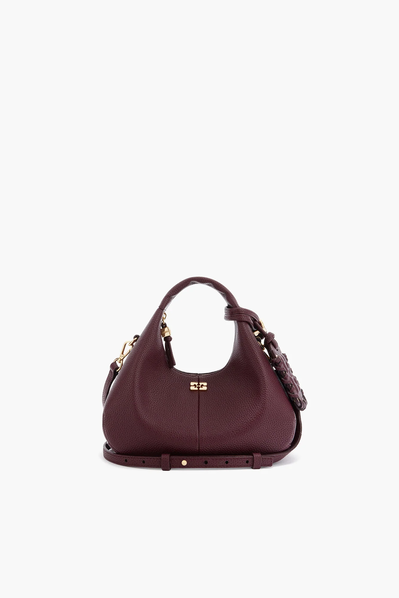 MINI HOBO BAG IN BURGUNDY - 1