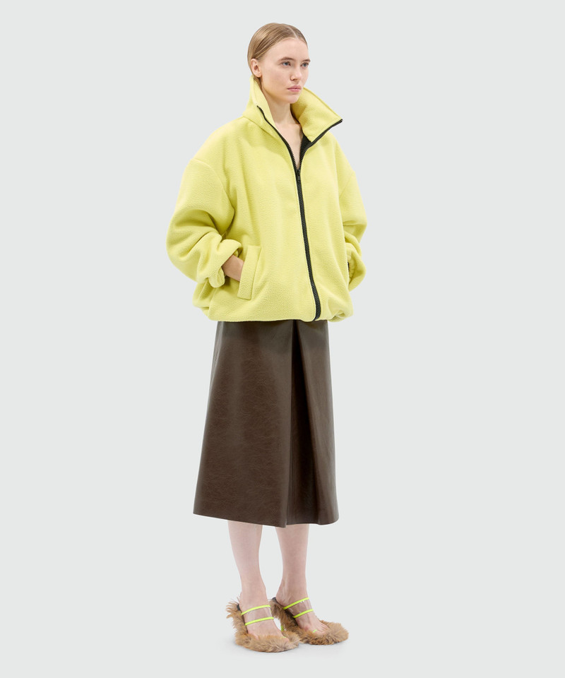 Maxi yellow fleece sweatshirt with zip 4