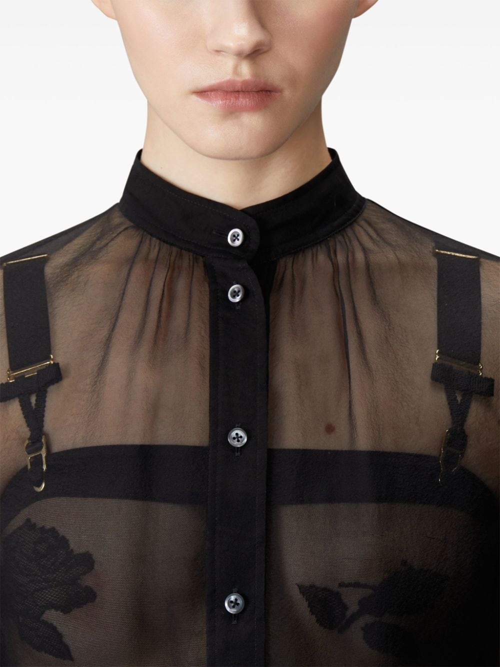 semi-sheer midi dress - 5