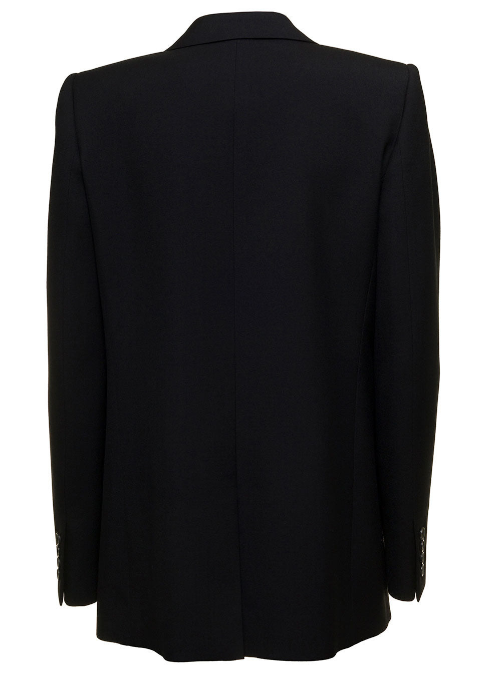 Saint Laurent Women Saint Laurent Woman's Black  Gabardine Single-Breasted Blazer - 2