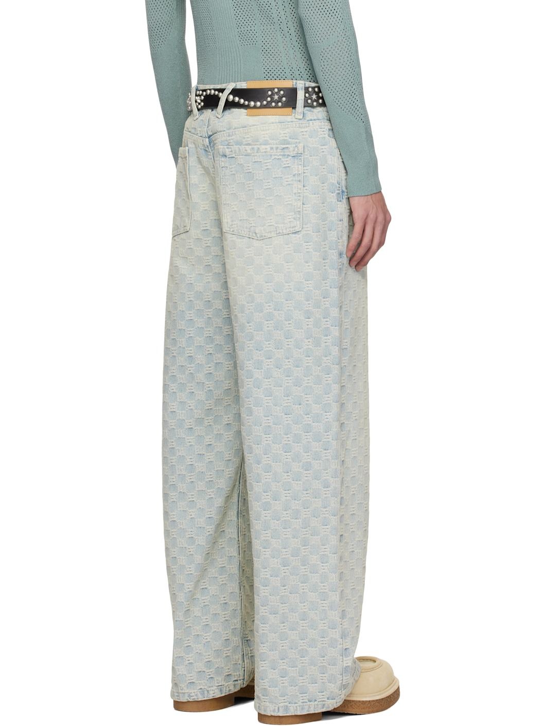 Blue Monogram Jeans - 3