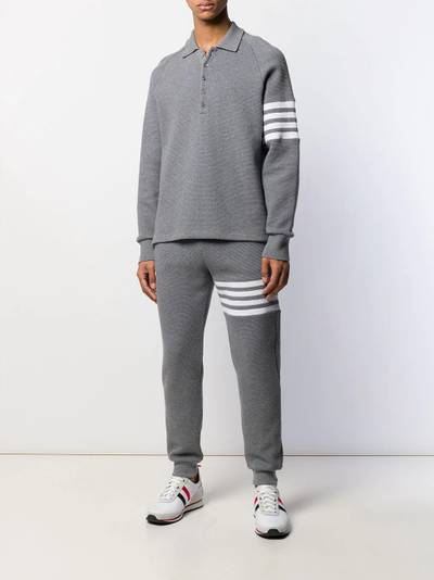 Thom Browne 4-Bar waffle stitch track pants outlook