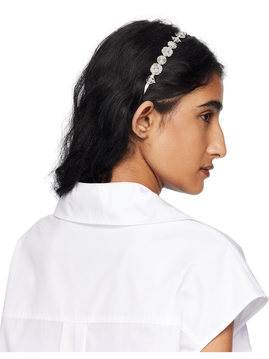 Silver Metal Narrow Headband - 3