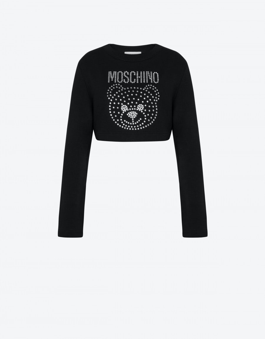 CRYSTAL TEDDY CROPPED SWEATSHIRT - 1