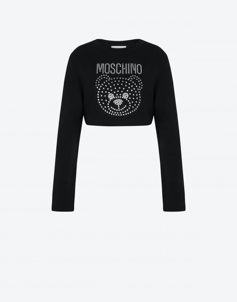 CRYSTAL TEDDY CROPPED SWEATSHIRT 1
