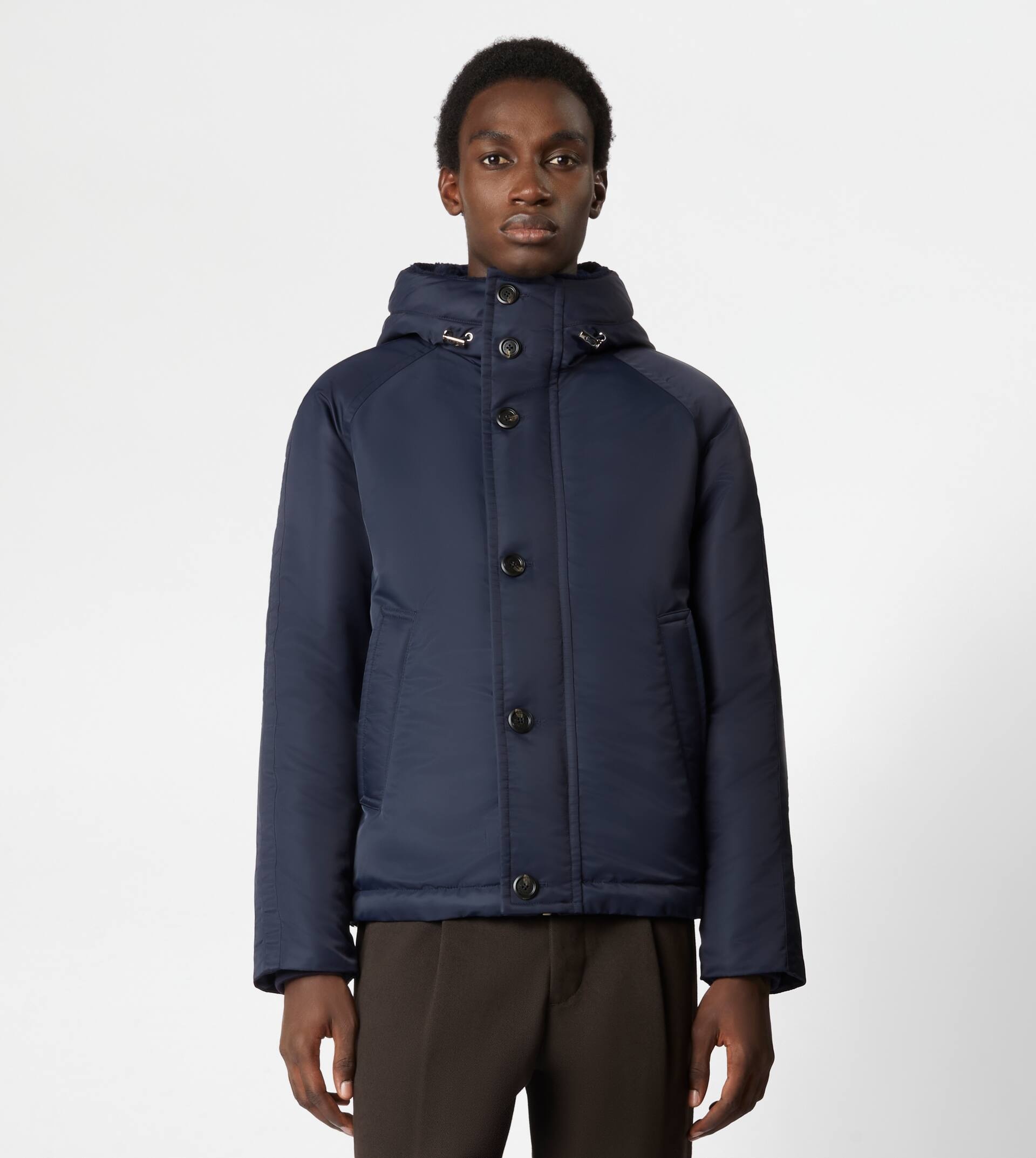 HOODED DOWN JACKET - BLUE - 2