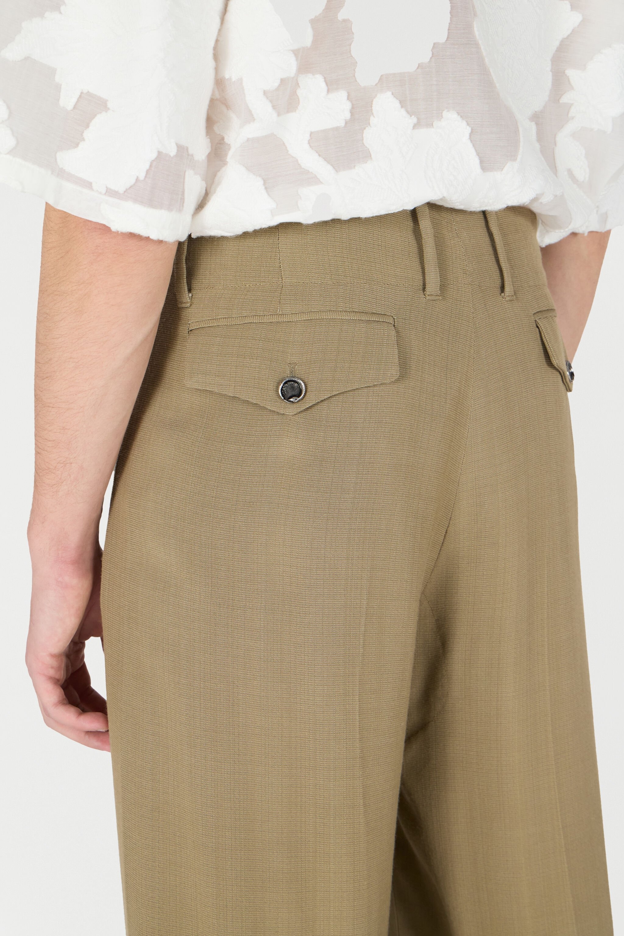 Palazzo Pants With Pleat Detail - 7