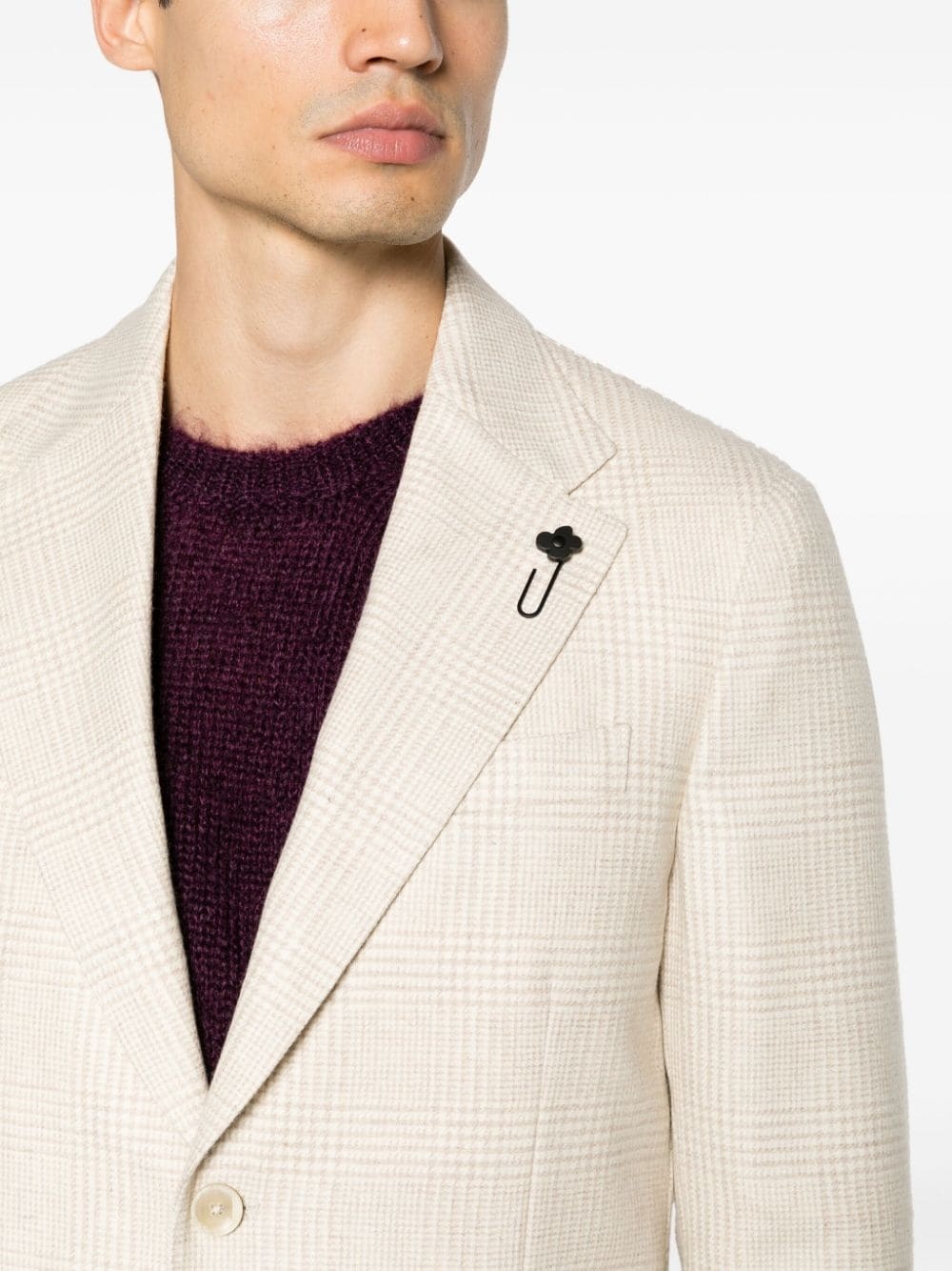 prince-of-wales-check wool blazer - 5